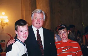 American Senator Edward Kennedy with brothers Dennis and Pat Mulcahy during 25th American Senator Edward Kennedy with brothers Dennis and Pat Mulcahy during 25th