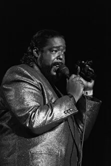 Images Dated 2nd December 1988: American singer songwriter Barry White performing in concert. December 1988