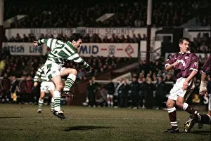 Andy Walker scores goal past Gary MacKay Hearts Celtic Tynecastle Scottish league Andy Walker scores goal past Gary MacKay Hearts Celtic Tynecastle Scottish league