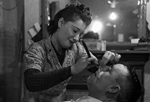 Ann Freedman Girl Barber working during WW2 - 1941 Women doing mens jobs during Ann Freedman Girl Barber working during WW2 - 1941 Women doing mens jobs during