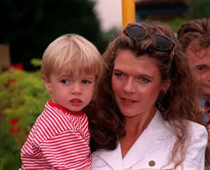 Annabel Croft TV Presenter July 1998 With son Charlie at the Hampton court garden Annabel Croft TV Presenter July 1998 With son Charlie at the Hampton court garden
