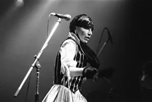 Annie Lennox, lead singer with the Tourist seen here performing on stage on the opening Annie Lennox, lead singer with the Tourist seen here performing on stage on the opening