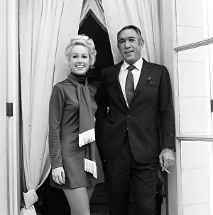Anthony Quinn with actress Jan Daley at the Dorchester Hotel Anthony Quinn with actress Jan Daley at the Dorchester Hotel