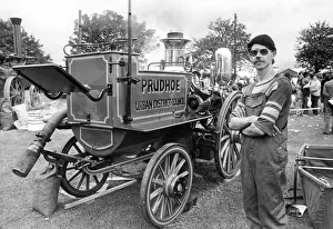 Antique fire engine on display at the Summer Exhibition in 1982 Antique fire engine on display at the Summer Exhibition in 1982