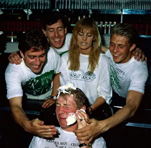 Anton Rogan with his face covered in foam May 1988 Anton Rogan with his face covered in foam May 1988