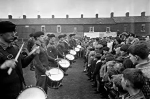 Army band play for children of reopening of Island street. Playground - Belfast Army band play for children of reopening of Island street. Playground - Belfast