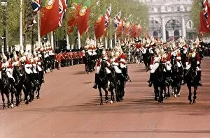 Images Dated 27th April 1993: Army Regiments Household Cavalry marching for the state visit of President Soares of