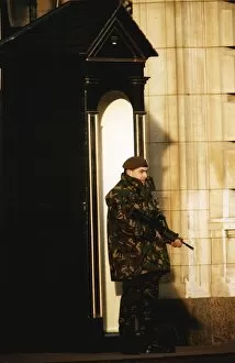 Images Dated 3rd April 1996: Army Soldier On Duty Outside Buckingham Palace