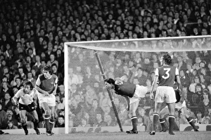 Arsenal's defence led by David O Leary second left repels another attack Arsenal's defence led by David O Leary second left repels another attack