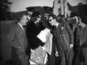 Arthur Askey and Jack Payne at christening of Richard Murdocks baby Arthur Askey and Jack Payne at christening of Richard Murdocks baby