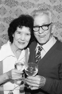 Arthur and Hilda Bates seen here celebrating their Golden wedding Anniversary at their Arthur and Hilda Bates seen here celebrating their Golden wedding Anniversary at their