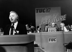 Arthur Scargill, leader of the National Union of Mineworkers making a speech during Arthur Scargill, leader of the National Union of Mineworkers making a speech during