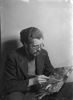 Artist Fran Sutton seen here at work. 1934 2542 Artist Fran Sutton seen here at work. 1934 2542