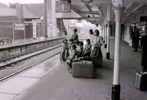 Asian immigrant family seen at Bishops Stortford Station Asian immigrant family seen at Bishops Stortford Station