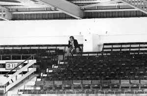 Aston Villa Manager Graham Turner, in a pensive mood sitting in the stands Aston Villa Manager Graham Turner, in a pensive mood sitting in the stands