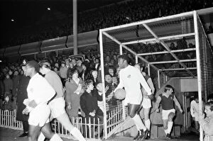 Images Dated 21st February 1972: Aston Villa v Santos. Pictured, Pele coming on to the pitch. 21st February 1972