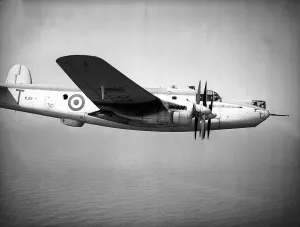 Avro Shackleton MR2 Maritime patrol aircraft of the RAF Coastal Command flying over Avro Shackleton MR2 Maritime patrol aircraft of the RAF Coastal Command flying over