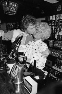 Barbara Windsor and her boyfriend Steve Hollings celebrate in their new pub Barbara Windsor and her boyfriend Steve Hollings celebrate in their new pub