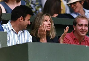 Barbra Streisand singer and actress sits at Wimbledon Tennis Championships Barbra Streisand singer and actress sits at Wimbledon Tennis Championships