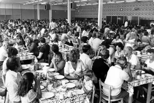 Barry Island - Butlins Holiday Camp - One of the dining suites packed for lunch - August Barry Island - Butlins Holiday Camp - One of the dining suites packed for lunch - August