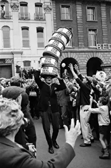 Basket race in Covent Garden market, London. 9th May 1970 Basket race in Covent Garden market, London. 9th May 1970