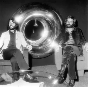 Former Beatles drummer Ringo Starr with designer Robin Cruickshank who is he is in Former Beatles drummer Ringo Starr with designer Robin Cruickshank who is he is in