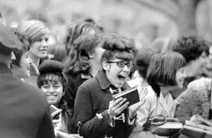 The Beatles in New York City February 1964 Fans of the group cheer The Beatles in New York City February 1964 Fans of the group cheer