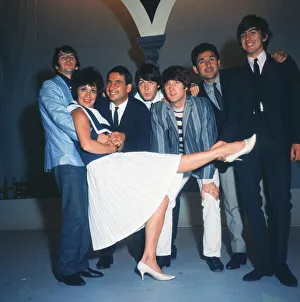 The Beatles pop group with Mike and Bernie Winters and Chita Rivera during rehearsals for The Beatles pop group with Mike and Bernie Winters and Chita Rivera during rehearsals for