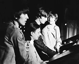 The Beatles running through a Flying Ballet routine with sketch director Joseph The Beatles running through a Flying Ballet routine with sketch director Joseph