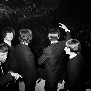 The Beatles on stage at The Daily Mirror Golden Ball. 19th February 1965 The Beatles on stage at The Daily Mirror Golden Ball. 19th February 1965
