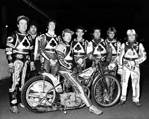 The Belle Vue Aces speedway team for the new season. Circa 1984 The Belle Vue Aces speedway team for the new season. Circa 1984