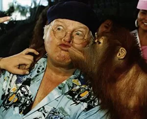Images Dated 21st March 1991: Benny Hill Actor Comedian With An Orang-U-Tan