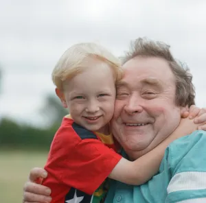 Bernard Manning plays with his Grandson 6th July 1993 Bernard Manning plays with his Grandson 6th July 1993