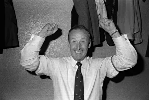 Bertie Mee Arsenal manager celebrating May 1971 in dressing room after Arsenal had Bertie Mee Arsenal manager celebrating May 1971 in dressing room after Arsenal had