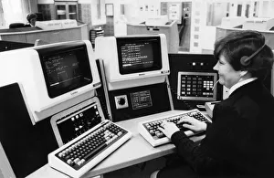 Beryl Warner in the Control Room at Cambridge Fire Station, 3rd March 1986 Beryl Warner in the Control Room at Cambridge Fire Station, 3rd March 1986