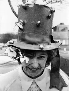 Betty Wyatt wearing Easter Bonnet, 20th April 1976 Betty Wyatt wearing Easter Bonnet, 20th April 1976
