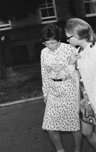 Billie Jean King leaves St George's Hospital, Tooting, London Billie Jean King leaves St George's Hospital, Tooting, London