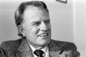 Billy Graham, American Christian evangelist, in London, 19th January 1984 Billy Graham, American Christian evangelist, in London, 19th January 1984