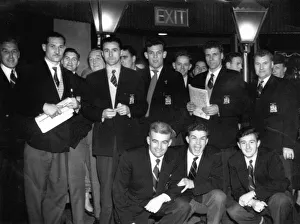 Birmingham City football club players pictured at a London casino. 2nd March 1956 Birmingham City football club players pictured at a London casino. 2nd March 1956