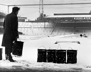 Birmingham City ground St Andrews pitch covered in snow, January 1963 Birmingham City ground St Andrews pitch covered in snow, January 1963