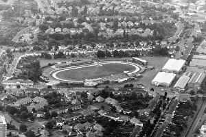 Images Dated 28th August 1986: Birminghams Hall Green greyhound stadium, seen from a helicopter. 28th August 1986