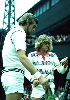 Images Dated 1st June 1974: Bjorn Borg and Ove Bengtson at Wimbledon 1974. Local Caption watscan