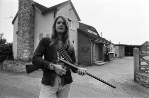 Black Sabbath lead singer Ozzy Osbourne out with his shotgun at his Staffordshire home Black Sabbath lead singer Ozzy Osbourne out with his shotgun at his Staffordshire home