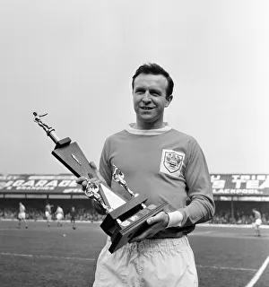 Blackpool FC footballer receives his player of the year Award at Bloomfield Road ahead of Blackpool FC footballer receives his player of the year Award at Bloomfield Road ahead of