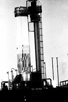 Images Dated 18th November 1970: The Blue Streak F11 is tested at the Spadeadam rocket site beside Gilsland