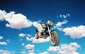 BMW 1100 motorbike with wings in the clouds 1998 BMW 1100 motorbike with wings in the clouds 1998