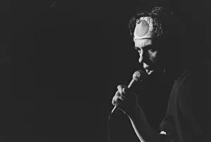 Bob Geldof of the Boomtown Rats pop group, pictured wearing a headband during a concert Bob Geldof of the Boomtown Rats pop group, pictured wearing a headband during a concert