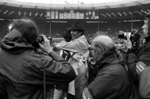 Bob Stokoe hugs team member after Sunderland won the FA cup final 1973 against Leeds Bob Stokoe hugs team member after Sunderland won the FA cup final 1973 against Leeds
