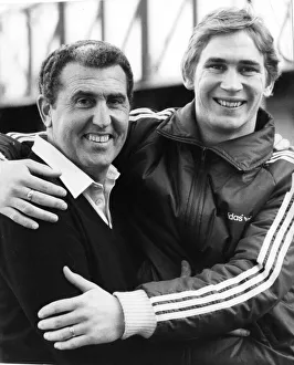 Bobby Campbell Portsmouth manager (left) with Alan Knight Portsmouth goalkeeper at Bobby Campbell Portsmouth manager (left) with Alan Knight Portsmouth goalkeeper at