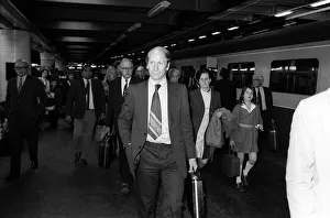 Bobby Charlton arrives in London to play his last game for Manchester United against Bobby Charlton arrives in London to play his last game for Manchester United against